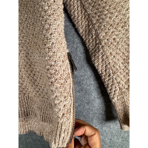 Madewell Sweater Women Small Brown Crewneck Knit Pullover Side Zip Comfort Cozy - Picture 3 of 8
